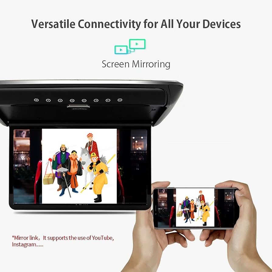 Amazon.co.jp: 15.6 車天井 TV ディスプレイ、車両フリップ